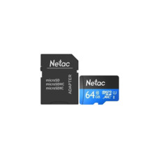 Фото Карта памяти Netac NT02P500STN-064G-R U1/C10 64GB с адаптером SD