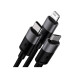 Интерфейсный кабель Baseus StarSpeed 1-for-3 USB to M+L+C 3.5A 1.2m Black (CAXS000001)